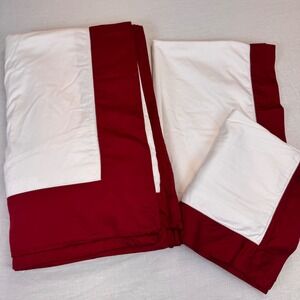 Boll & Branch King Cal King Duvet Set White Cranberry 100% Organic Cotton